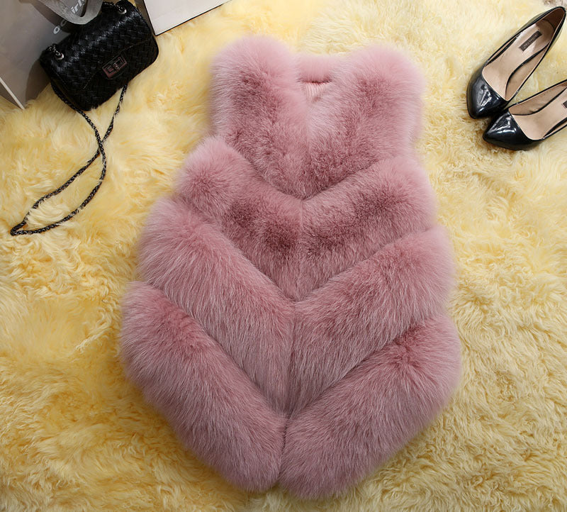 Faux Fur Sleeveless Vest for Women in various colors, showcasing its luxurious texture and stylish design.