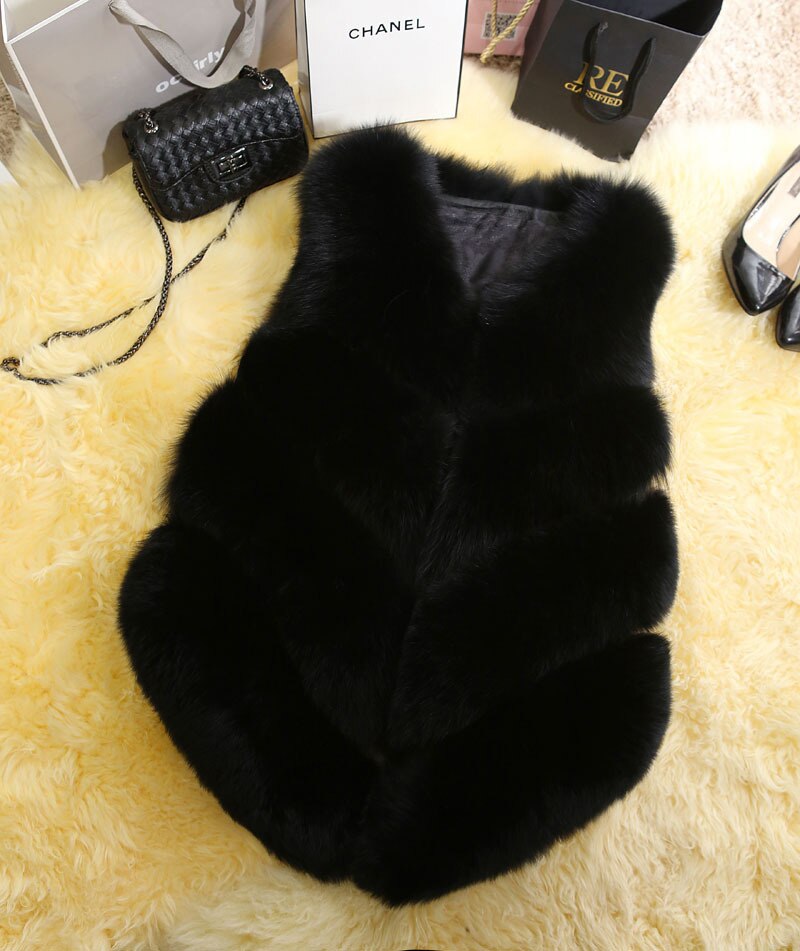 Faux Fur Sleeveless Vest for Women in various colors, showcasing its luxurious texture and stylish design.