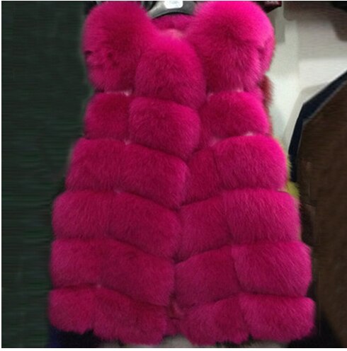 Luxurious high-quality faux fox fur vest coat for women in various colors, showcasing its elegant design and premium materials.