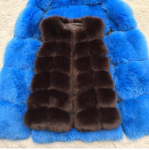 Luxurious high-quality faux fox fur vest coat for women in various colors, showcasing its elegant design and premium materials.