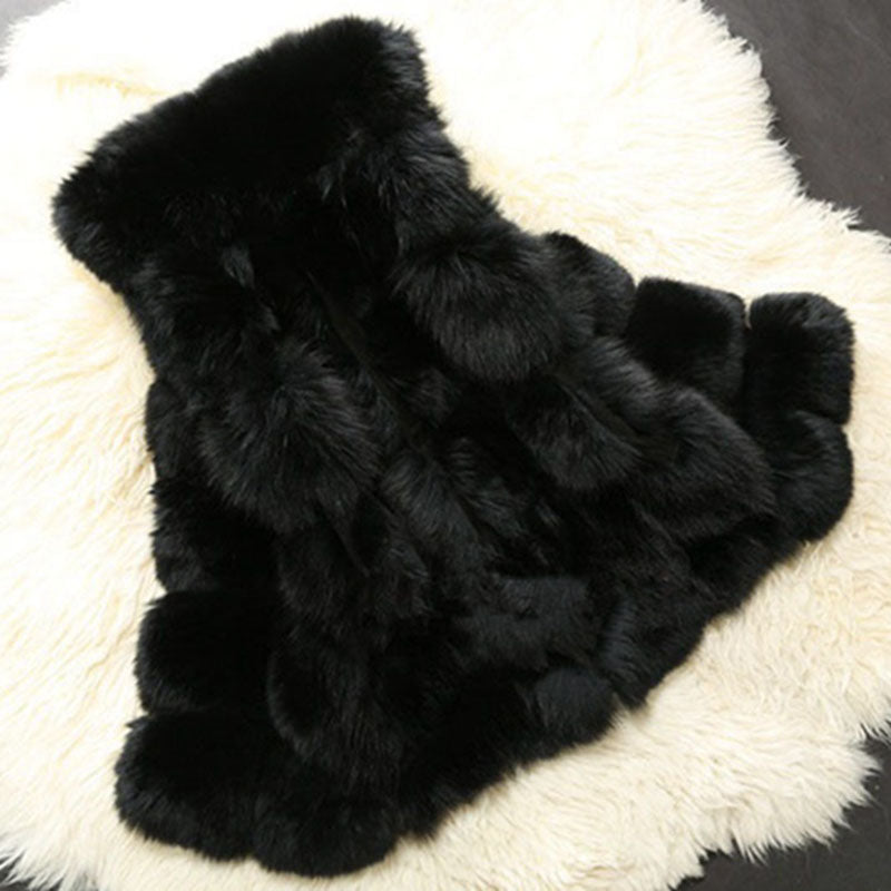 Luxurious high-quality faux fox fur vest coat for women in various colors, showcasing its elegant design and premium materials.