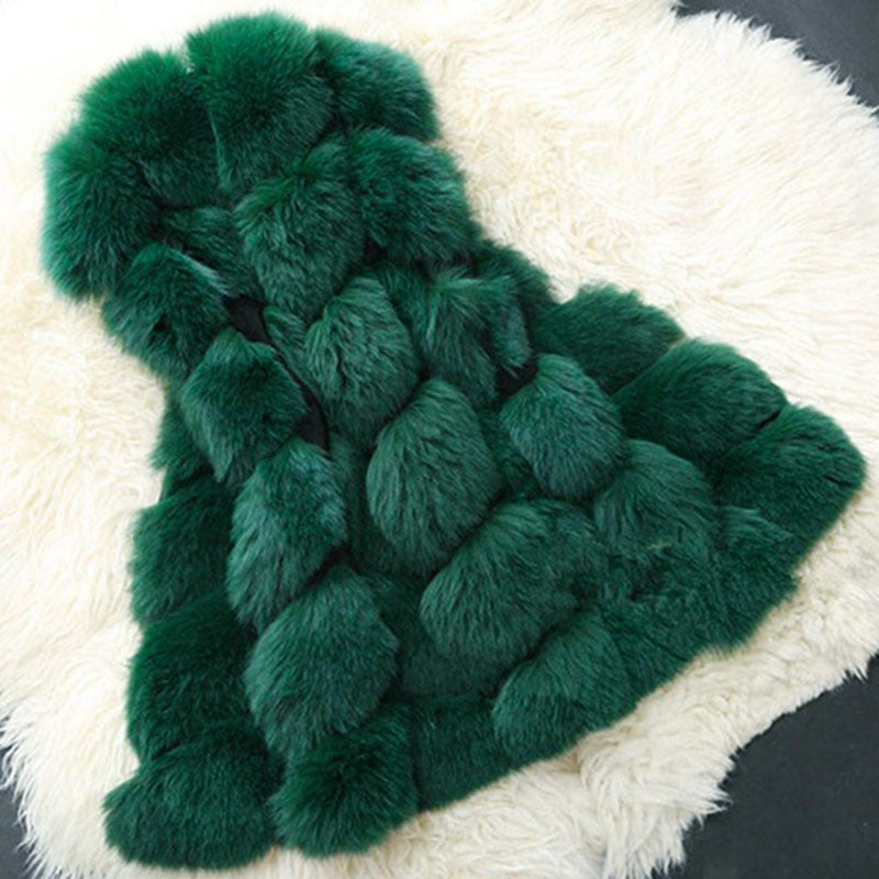 Luxurious high-quality faux fox fur vest coat for women in various colors, showcasing its elegant design and premium materials.