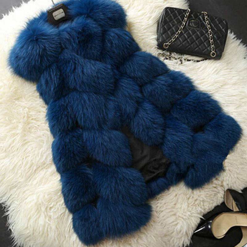 Luxurious high-quality faux fox fur vest coat for women in various colors, showcasing its elegant design and premium materials.