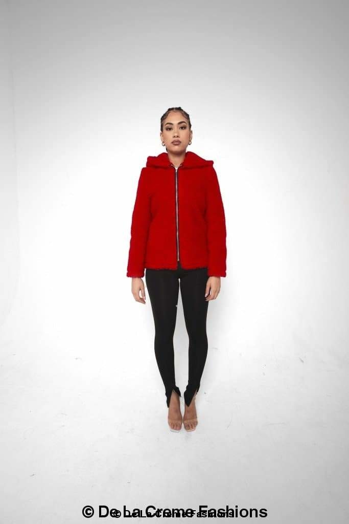 Lauren Zip Up Hooded Borg Teddy Jacket in various colors, showcasing its soft teddy fabric and zip fastening.