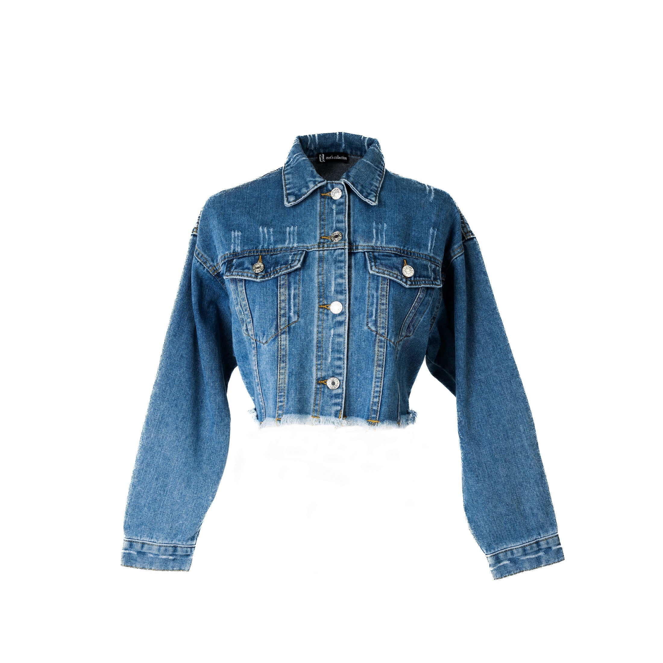 Love Birds Cropped Jeans Jacket in a stylish cropped design, made from soft 100% Modal fabric, suitable for various outfits.