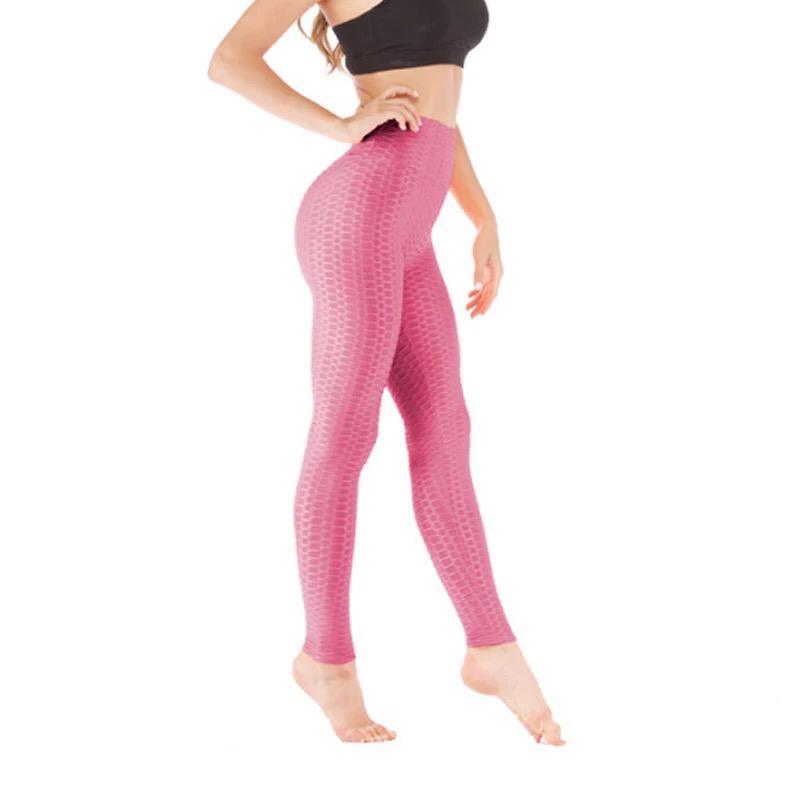 A set of six women's lifting scrunch yoga leggings in various colors, showcasing their soft fabric and flattering design.