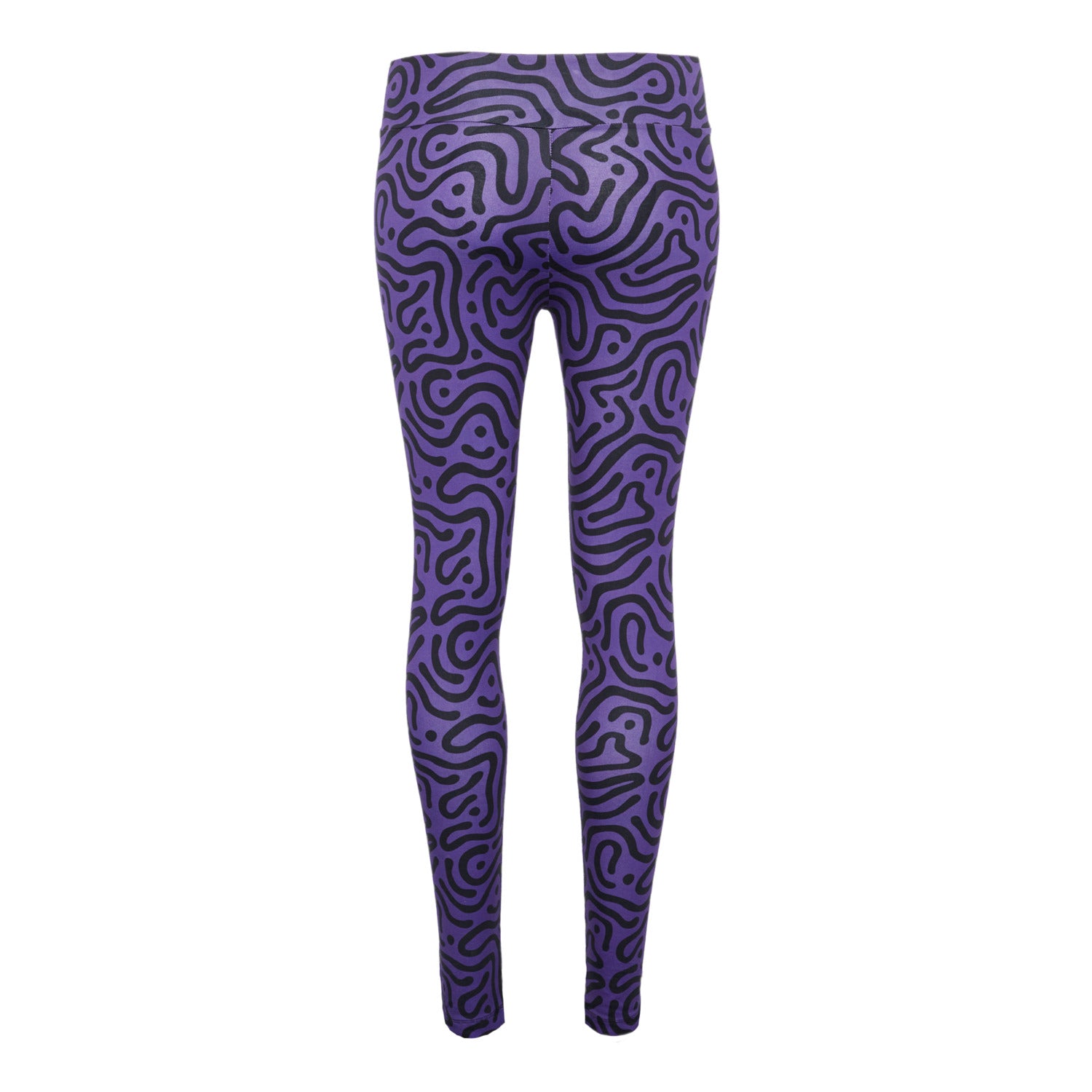 Legging Créativité en Coton Bio avec design artistique violet, idéal pour le yoga et le fitness, fabriqué en coton biologique.