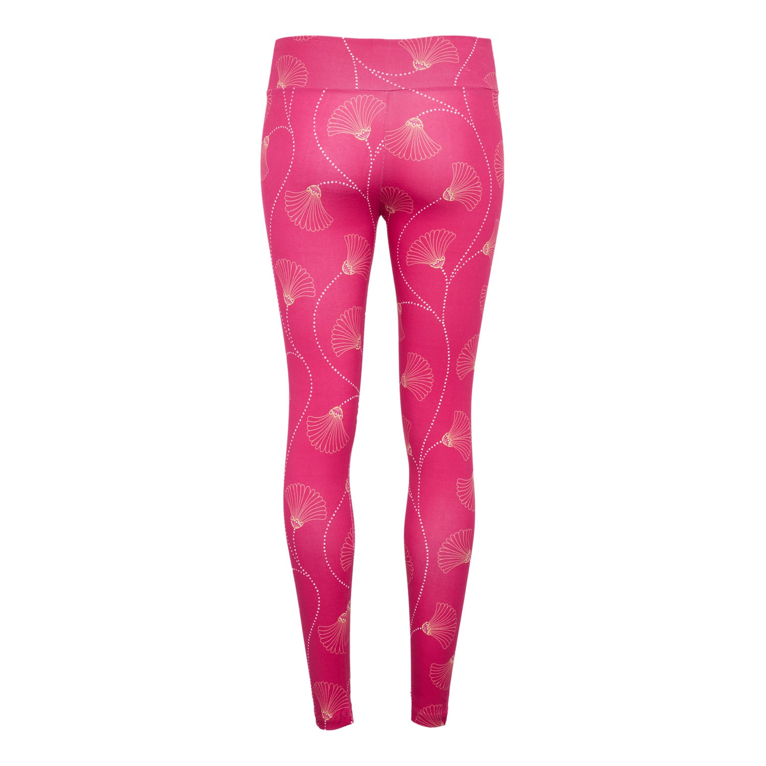 Legging floral en coton bio avec motifs japonais, couleur framboise, idéal pour le yoga et le sport.