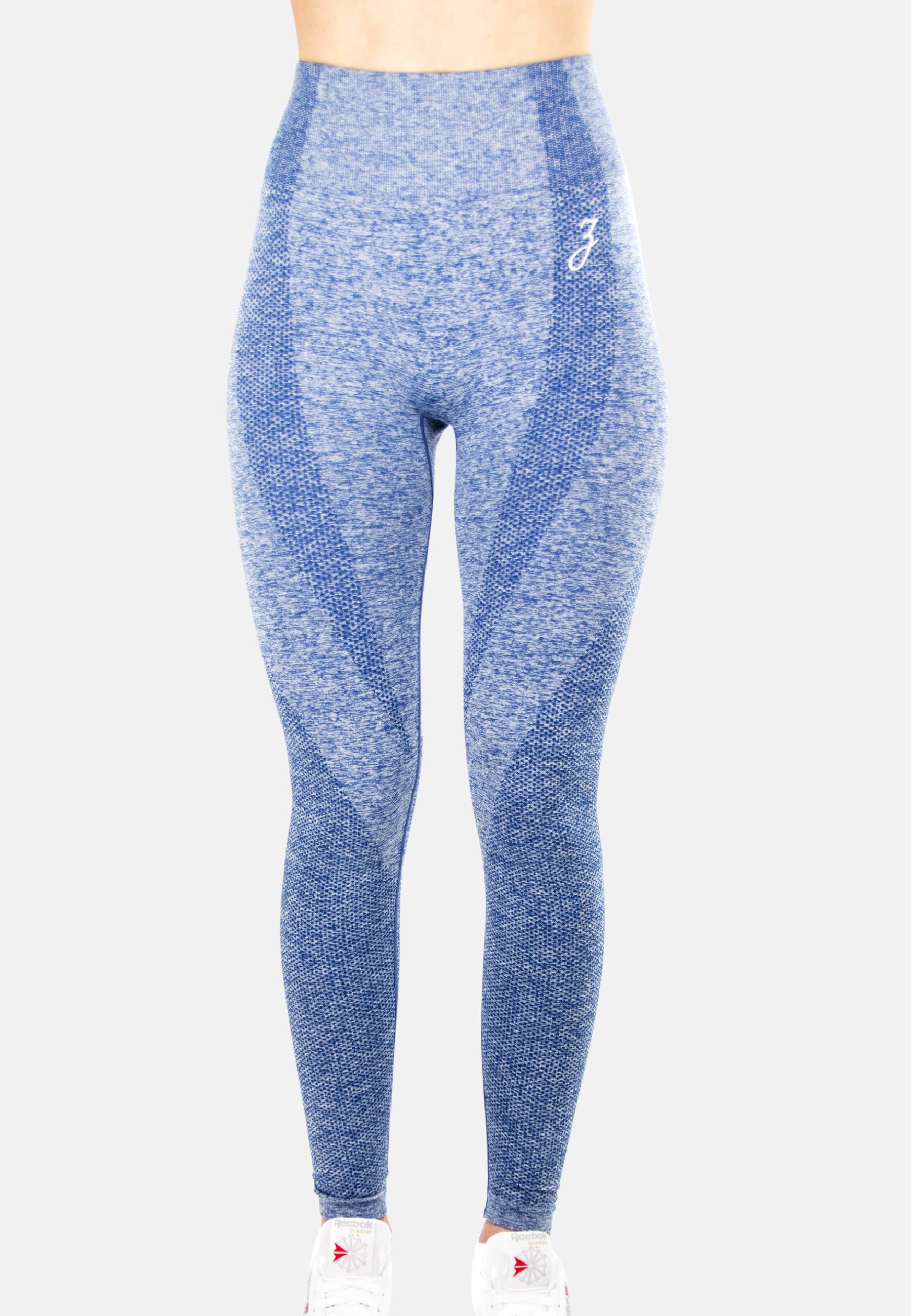 Damen Leggings Dynamic in Blau mit hohem Bund, ideal für Training und Freizeit, figurbetont und nahtlos verarbeitet.