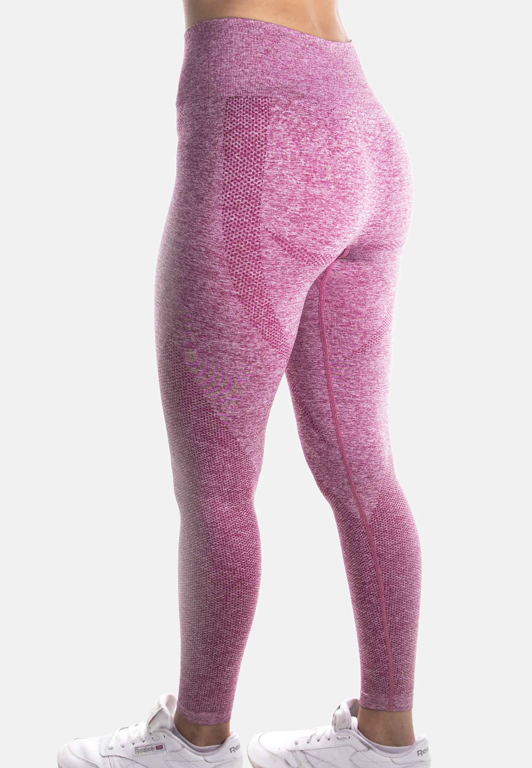 Damen Leggings Dynamic in Pink mit hohem Bund, ideal für Training und Entspannung, figurbetont und nahtlos verarbeitet.