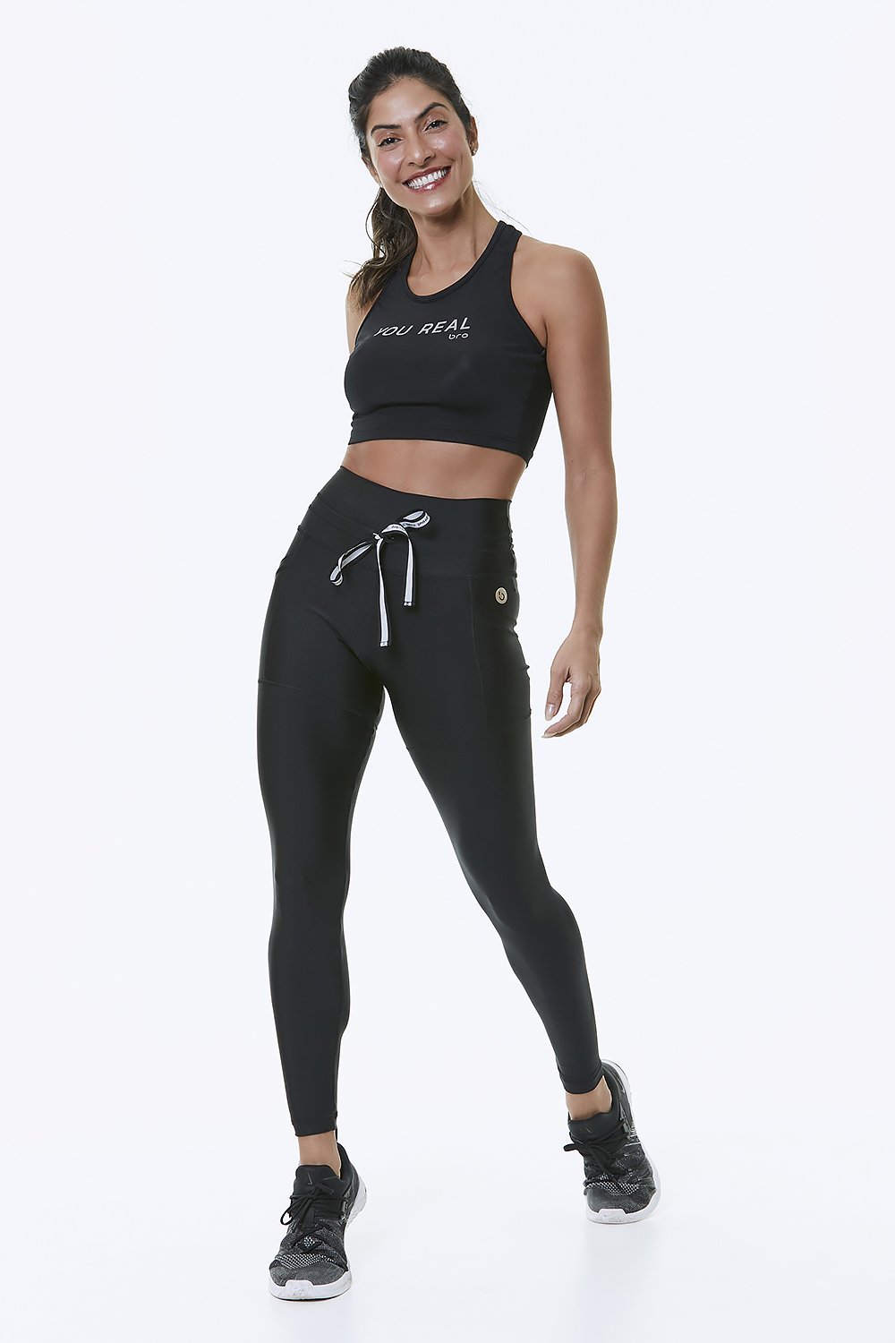 Maya Black Shiny Leggings showcasing a glossy finish and high waistband, perfect for stylish and comfortable wear.