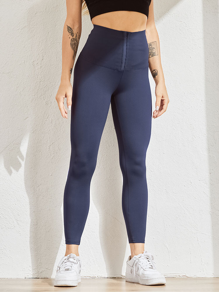 A pair of stylish women body shaper leggings in black, designed to enhance curves and provide comfort.