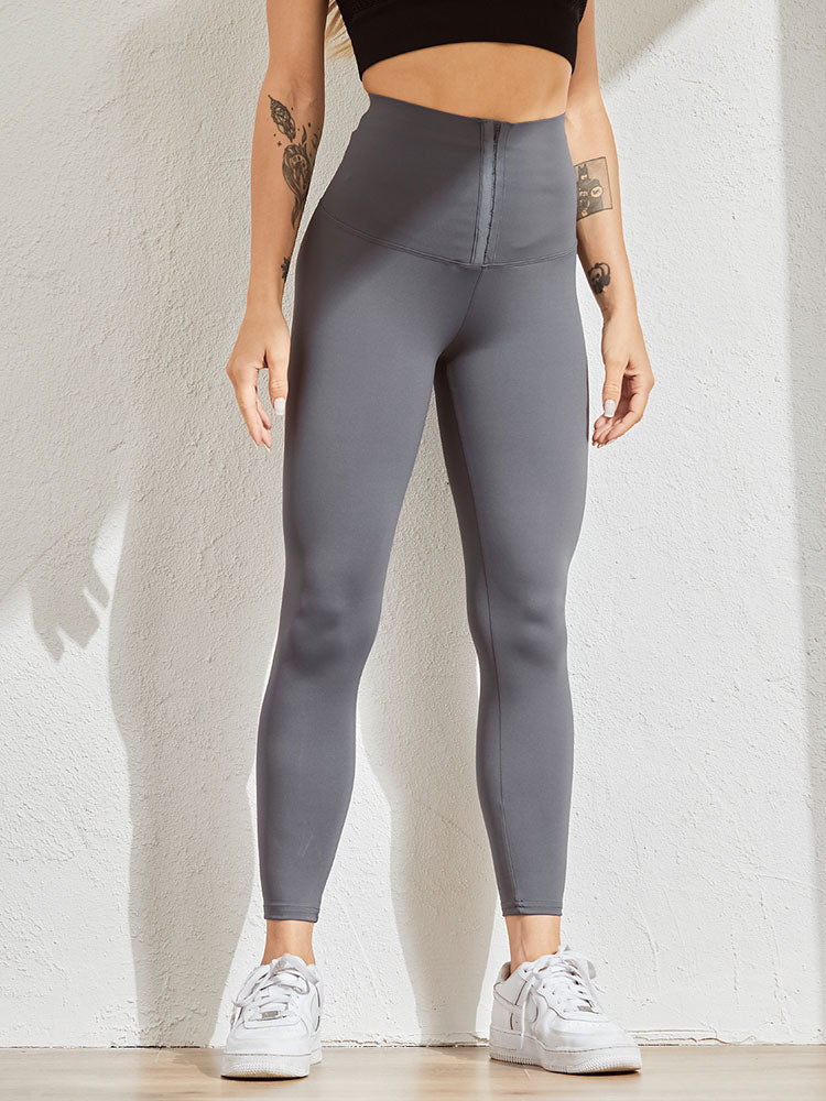 A pair of stylish women body shaper leggings in black, designed to enhance curves and provide comfort.