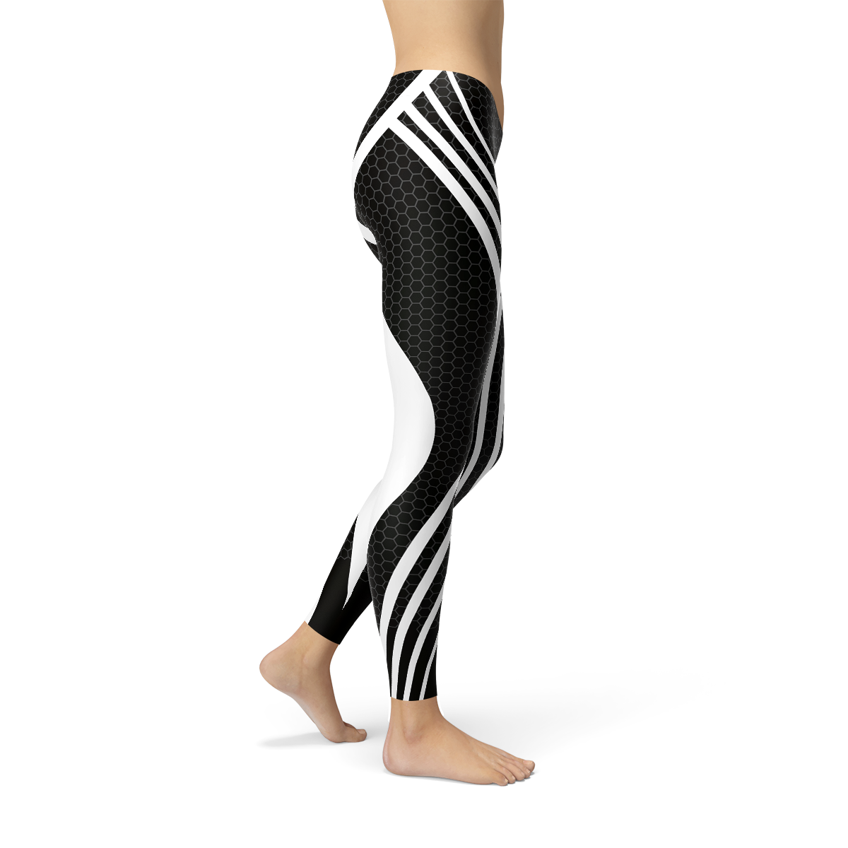 Womens Black Venom Leggings featuring a sleek design, moisture-wicking fabric, and unique graphic patterns, perfect for workouts and casual wear.