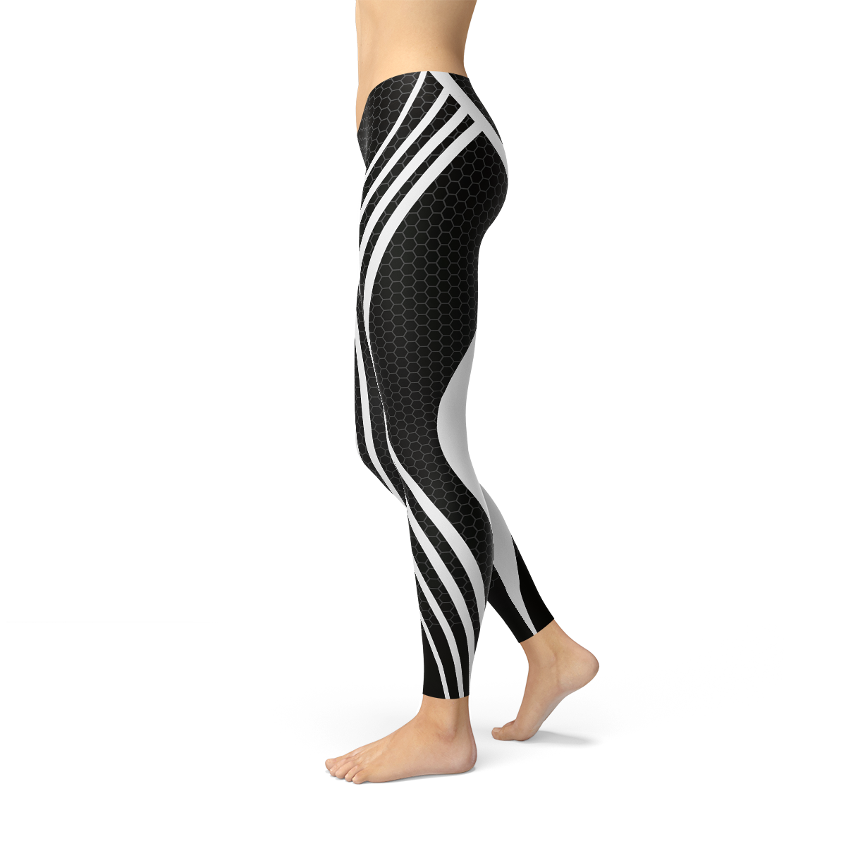 Womens Black Venom Leggings featuring a sleek design, moisture-wicking fabric, and unique graphic patterns, perfect for workouts and casual wear.