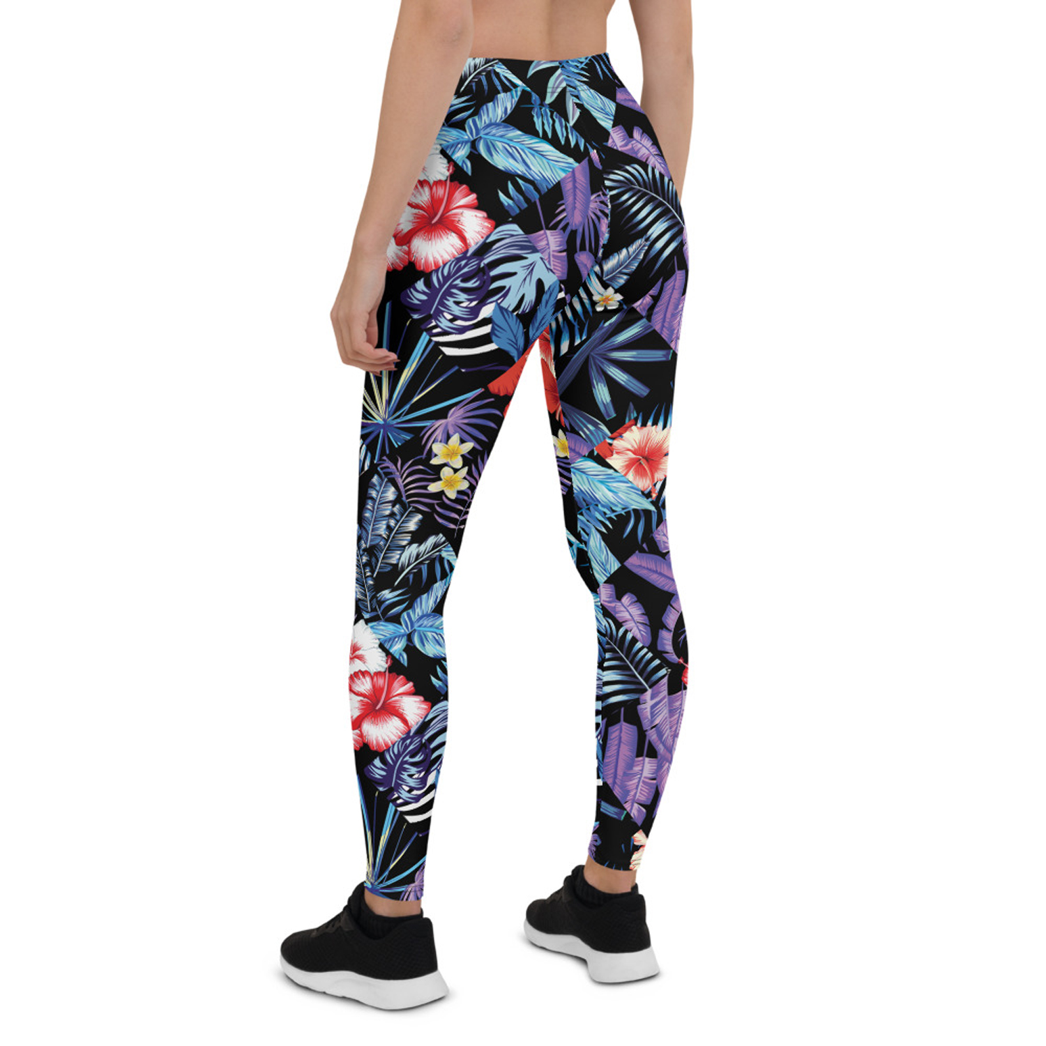 Women's Hawaii Hibiscus Floral Leggings featuring vibrant floral design, perfect for workouts and casual wear.