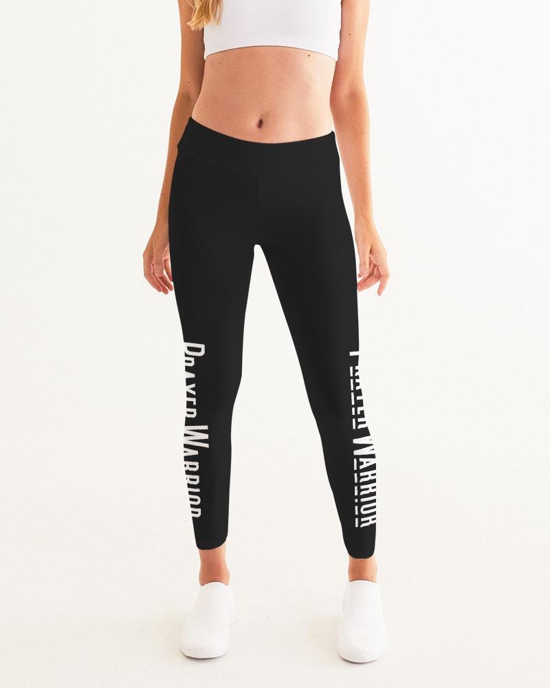 A pair of Women's High-waist Fitness Legging Yoga Pants featuring the Prayer Warrior design, showcasing a stylish print and comfortable fit.