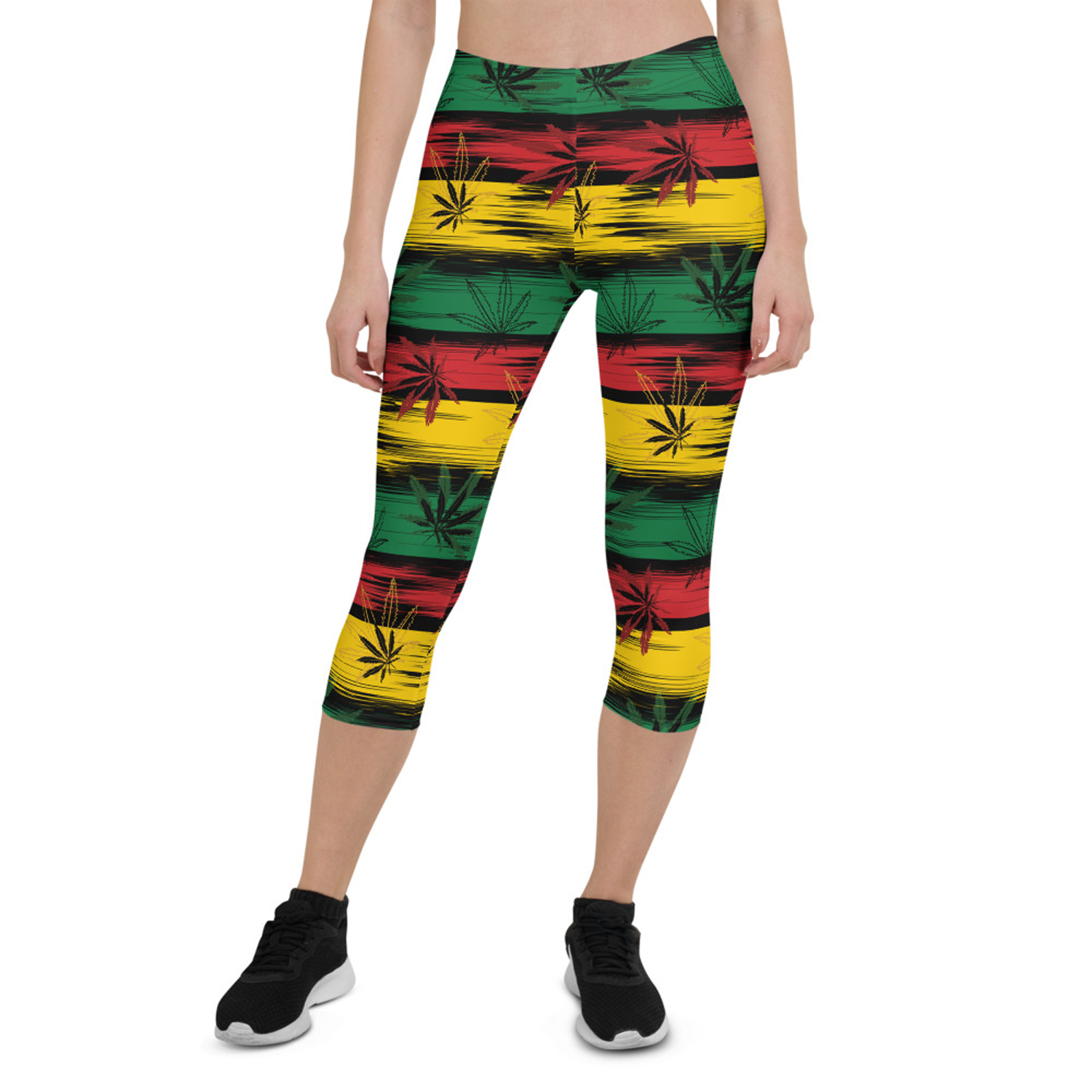 Main Womens Reggae and Cannabis Capri Leggings image