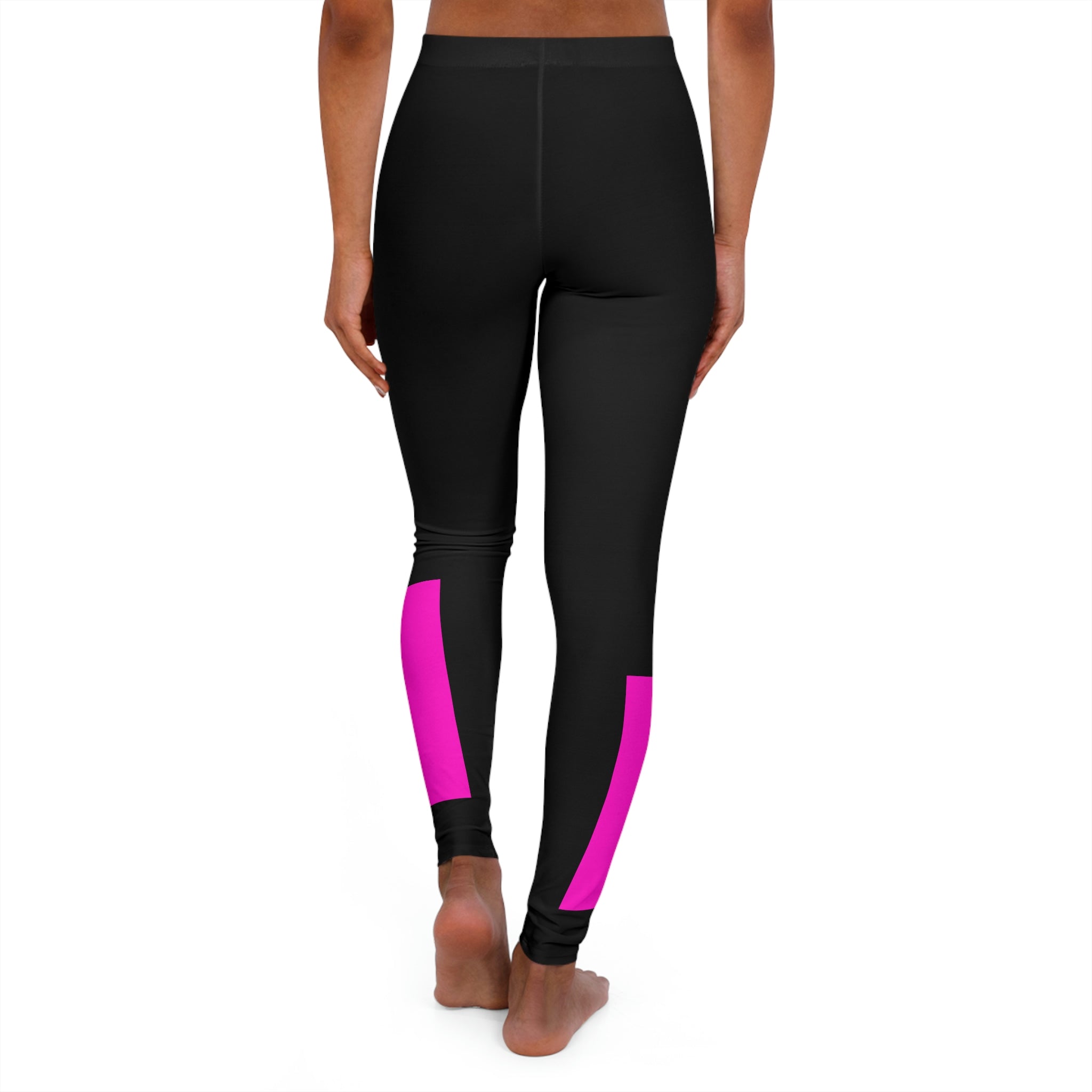 A pair of stylish Womens Spandex Leggings in a vibrant color, showcasing their stretchy fabric and double layer waistband.