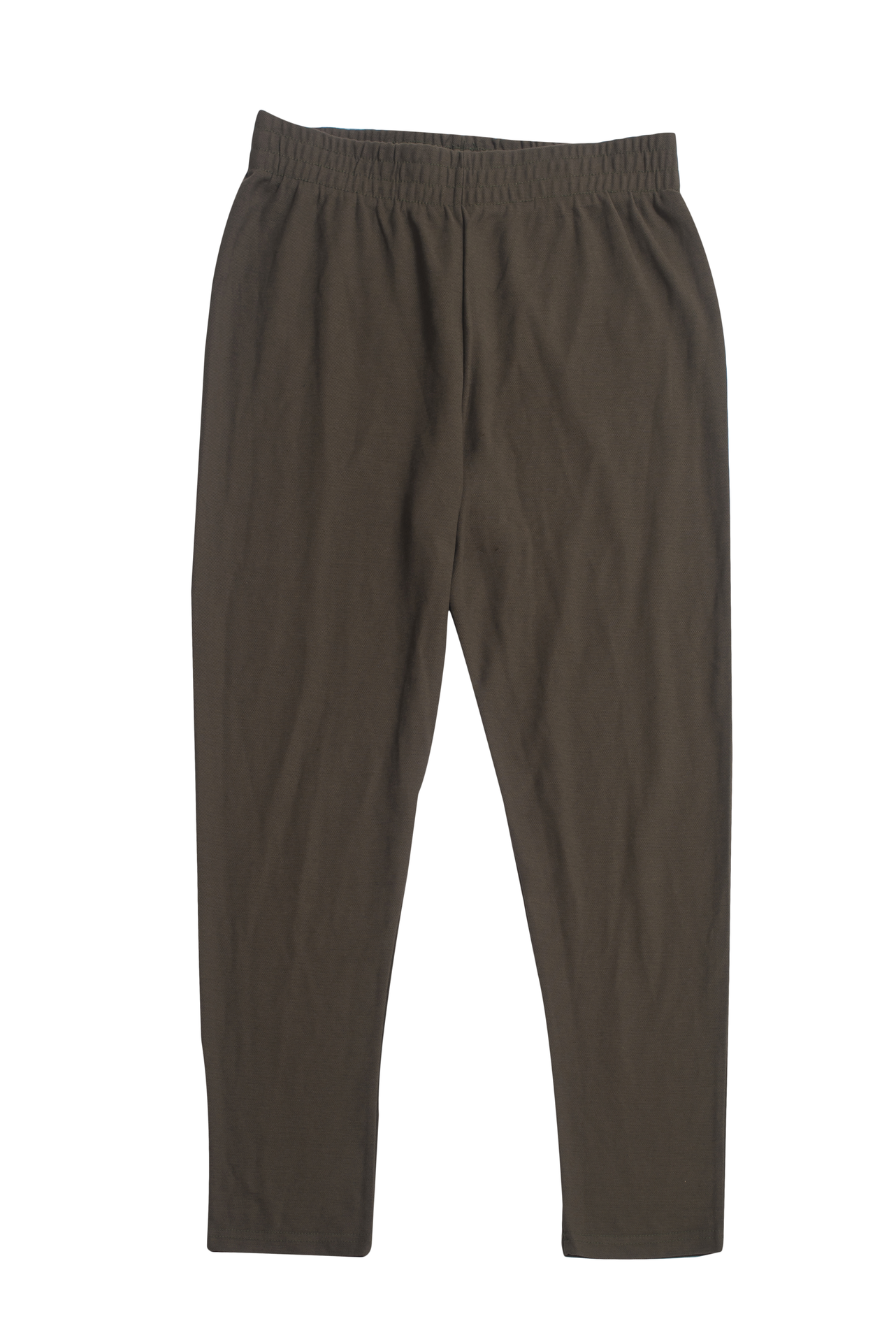 A pair of women's straight fit trousers made from a honeycomb pique cotton blend, featuring an elasticated waistband and a sleek silhouette.