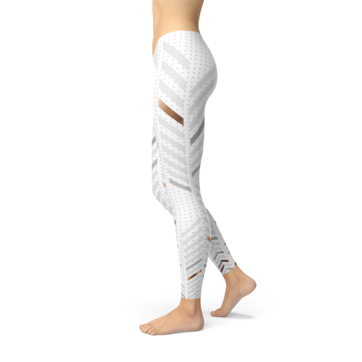 Womens White Stripes Leggings featuring a stylish design with a comfortable fit, perfect for workouts and casual wear.