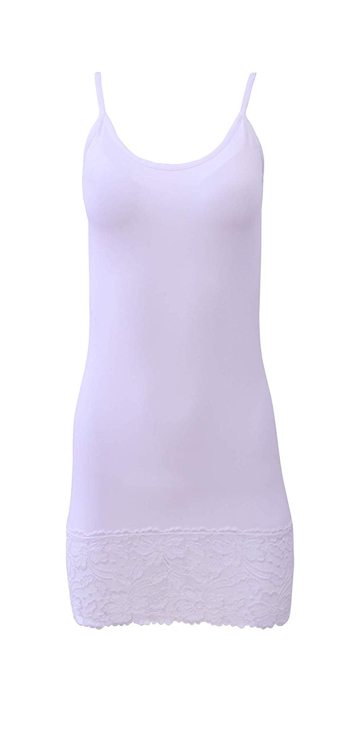 EGI Luxury Modal Women's Lace-Trimmed Full Slips Chemise featuring soft Modal fabric and elegant lace trim, designed for comfort and style.