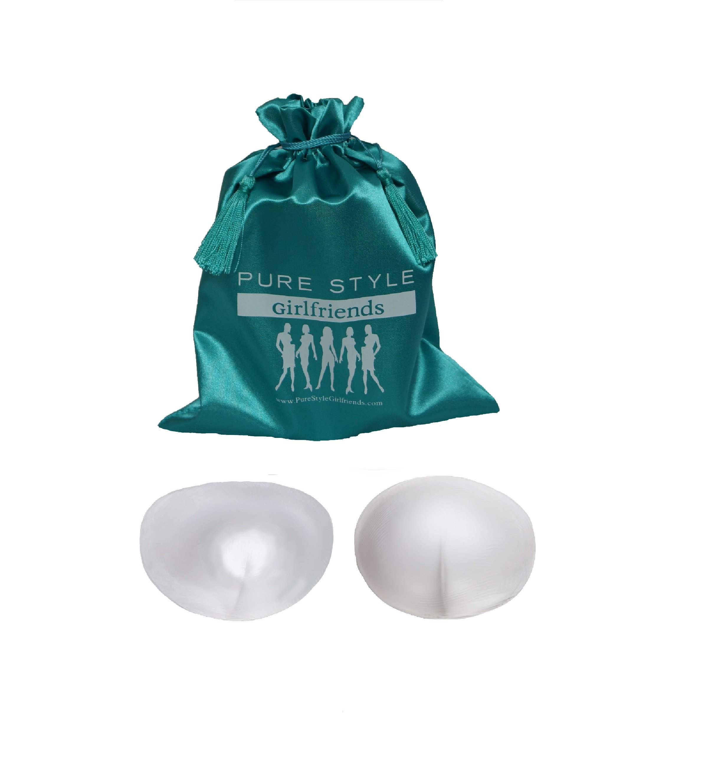 Jump-a-Cup silicone inserts designed to boost bust size, featuring a natural contour for a sexy look.