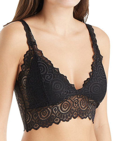 A stylish Lace V-Neck Bralette featuring intricate lace detailing and adjustable straps, perfect for comfort and elegance.