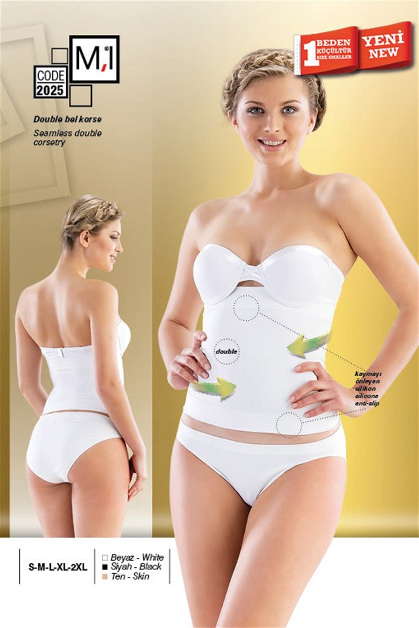 Shopymommy 2025 Double Waist Postpartum Corset featuring breathable fabric and anti-slip silicone backing, designed for postpartum recovery.