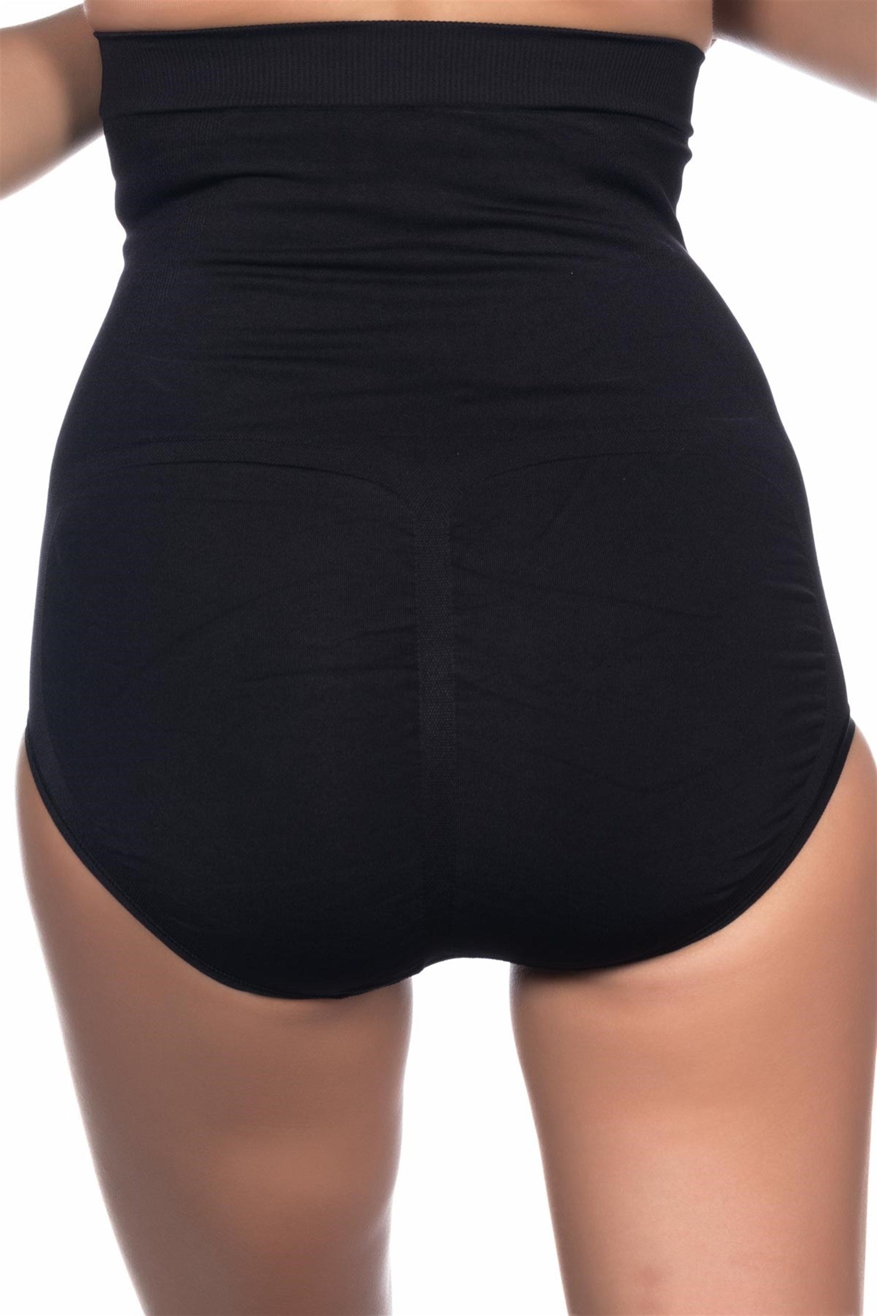 Shopymommy 2008 Seamless High Waist Slip Postpartum Corset in black, featuring anti-slip silicone backing and breathable fabric for postpartum support.