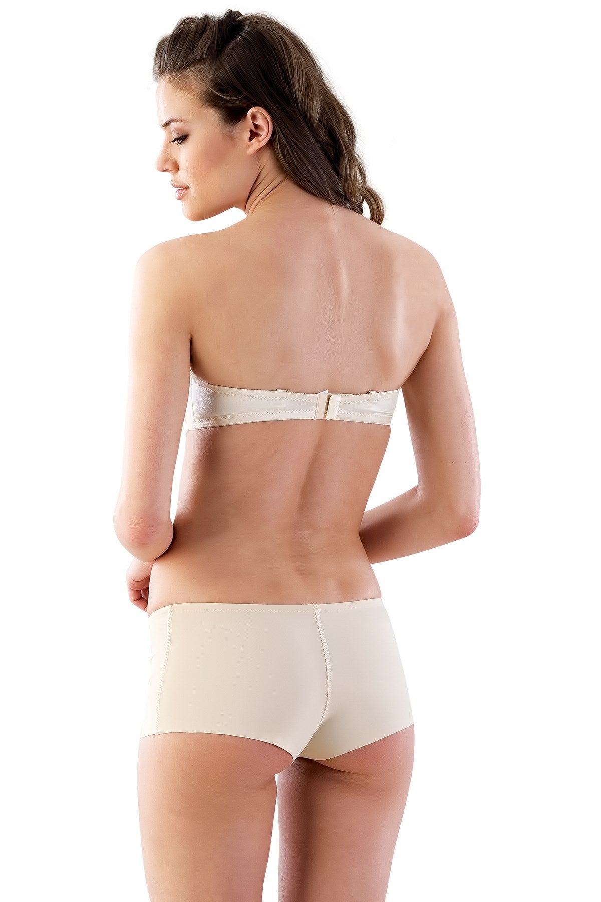 Shopymommy 2812 Laser Cut Boxer Postpartum Corset showcasing its breathable fabric and anti-slip silicone backing, designed for postpartum recovery.