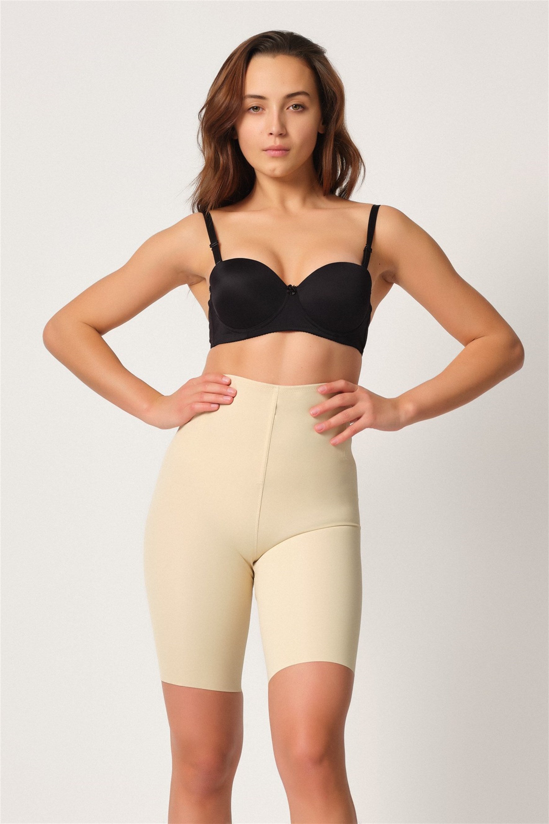 Shopymommy 2927 Long Johns Postpartum Corset featuring breathable fabric and anti-slip silicone backing for postpartum recovery.