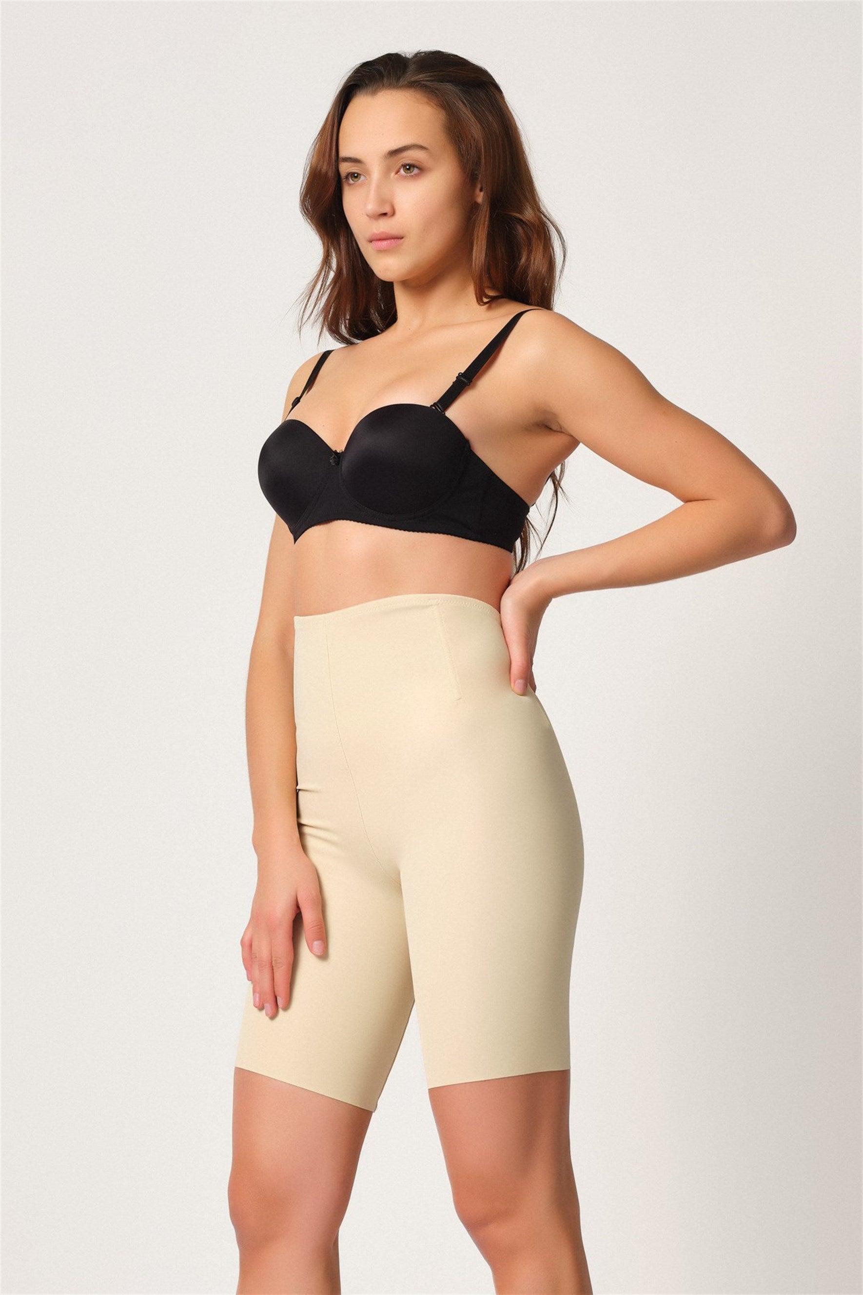 Shopymommy 2927 Long Johns Postpartum Corset featuring breathable fabric and anti-slip silicone backing for postpartum recovery.