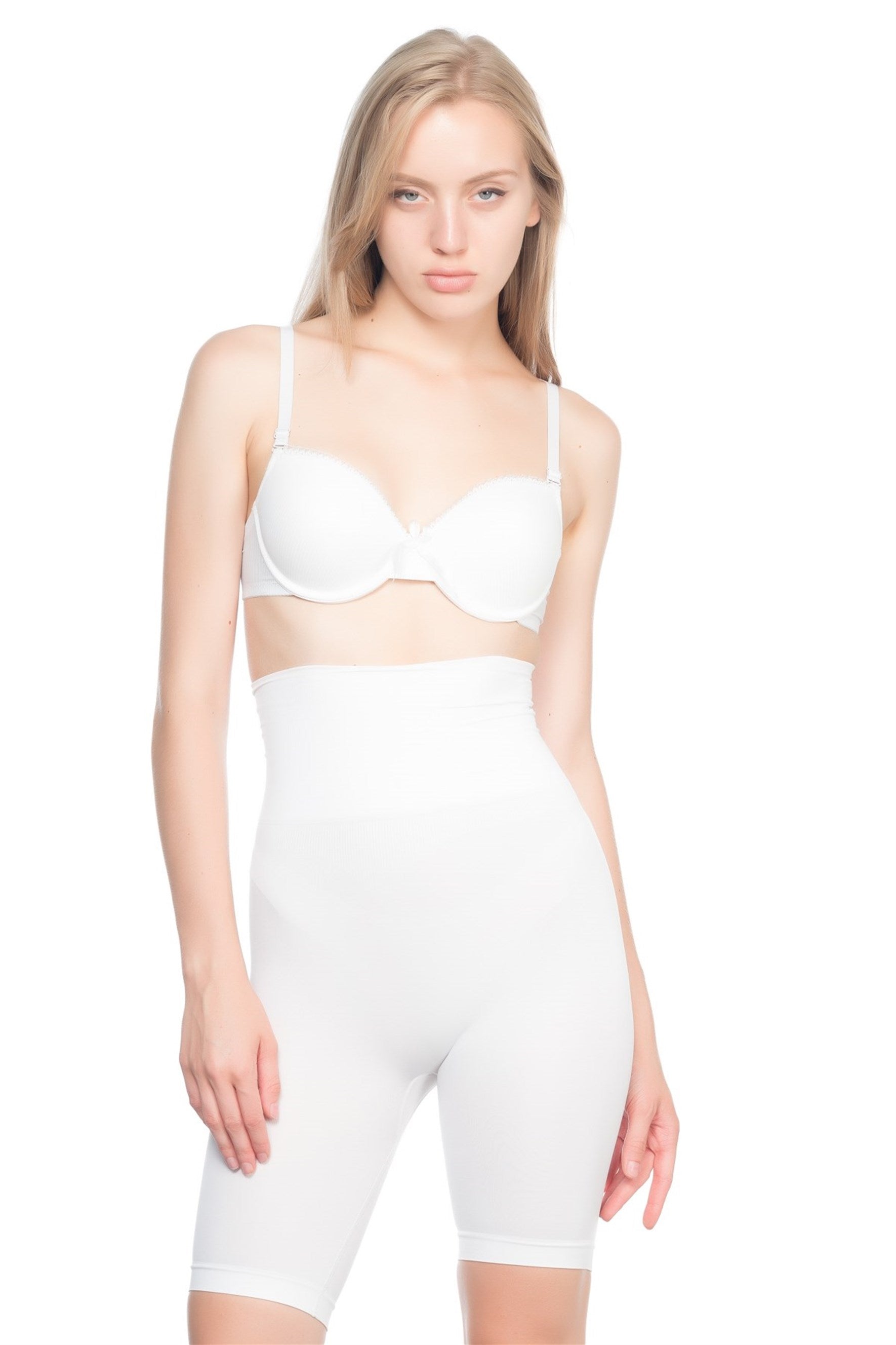 Shopymommy 3200 Seamless Boxer Soft Postpartum Corset in a soft fabric, featuring anti-slip silicone backing and breathable design for postpartum recovery.