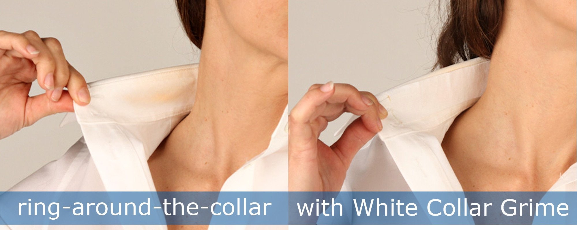 White Collar Grime adhesive collar and hat protectors roll, showcasing soft brushed cotton material with adhesive backing.