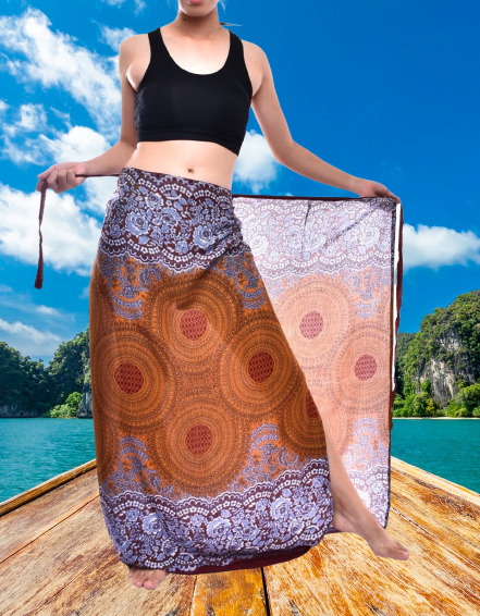 Main Bohotusk Brown Sun Glow Sarong Super Soft 150cm x 110 cms image