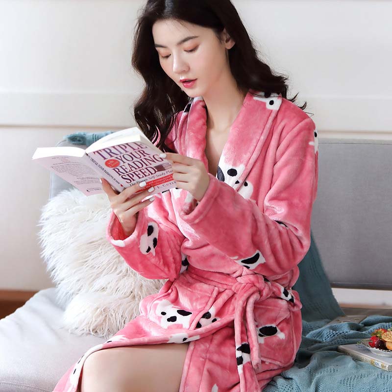 A luxurious women's fleece bathrobe in various colors, featuring a stylish plaid pattern, perfect for winter nights and cozy lounging.