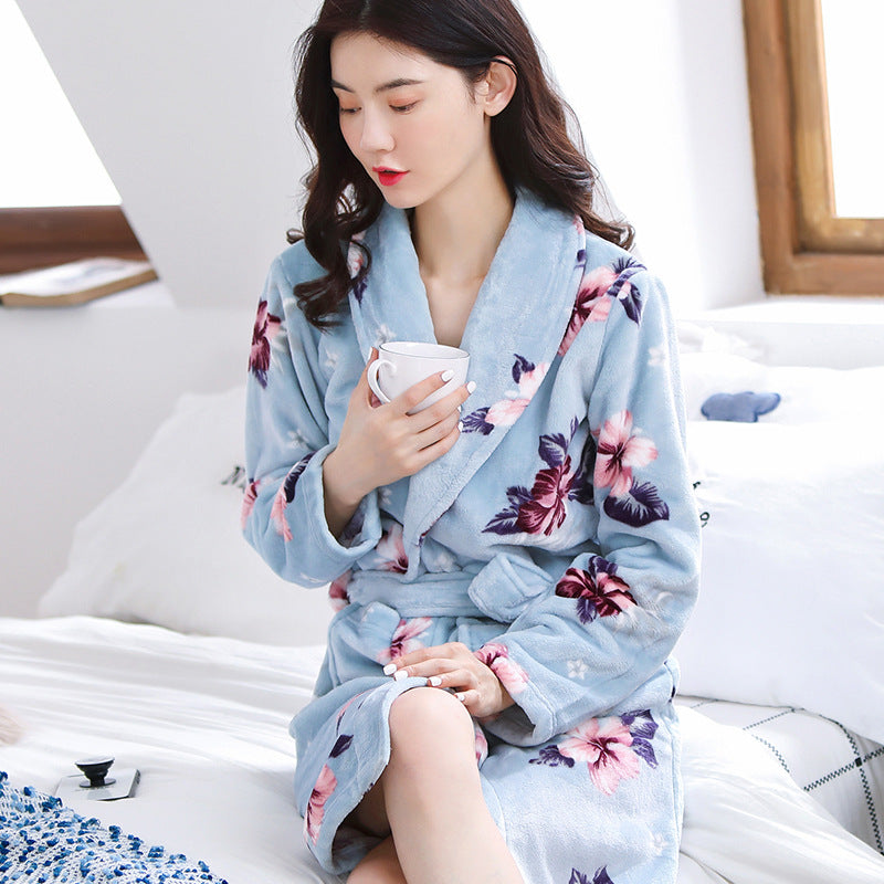 A luxurious women's fleece bathrobe in various colors, featuring a stylish plaid pattern, perfect for winter nights and cozy lounging.