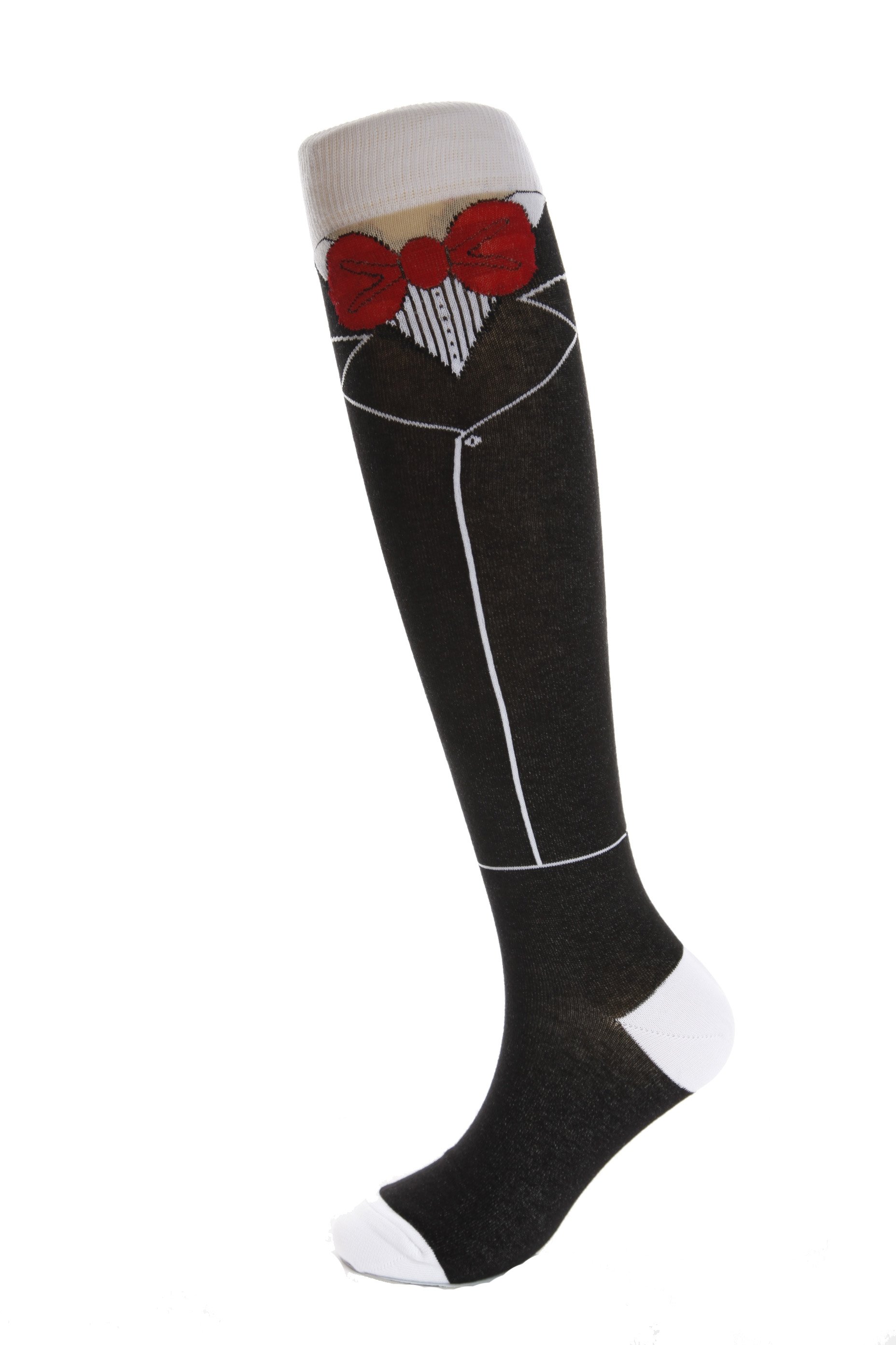 AIDEN men's knee-high socks in black, made from cotton and lycra, perfect for Stag Dos and quirky gifts.