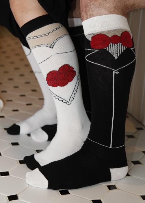 AIDEN men's knee-high socks in black, made from cotton and lycra, perfect for Stag Dos and quirky gifts.