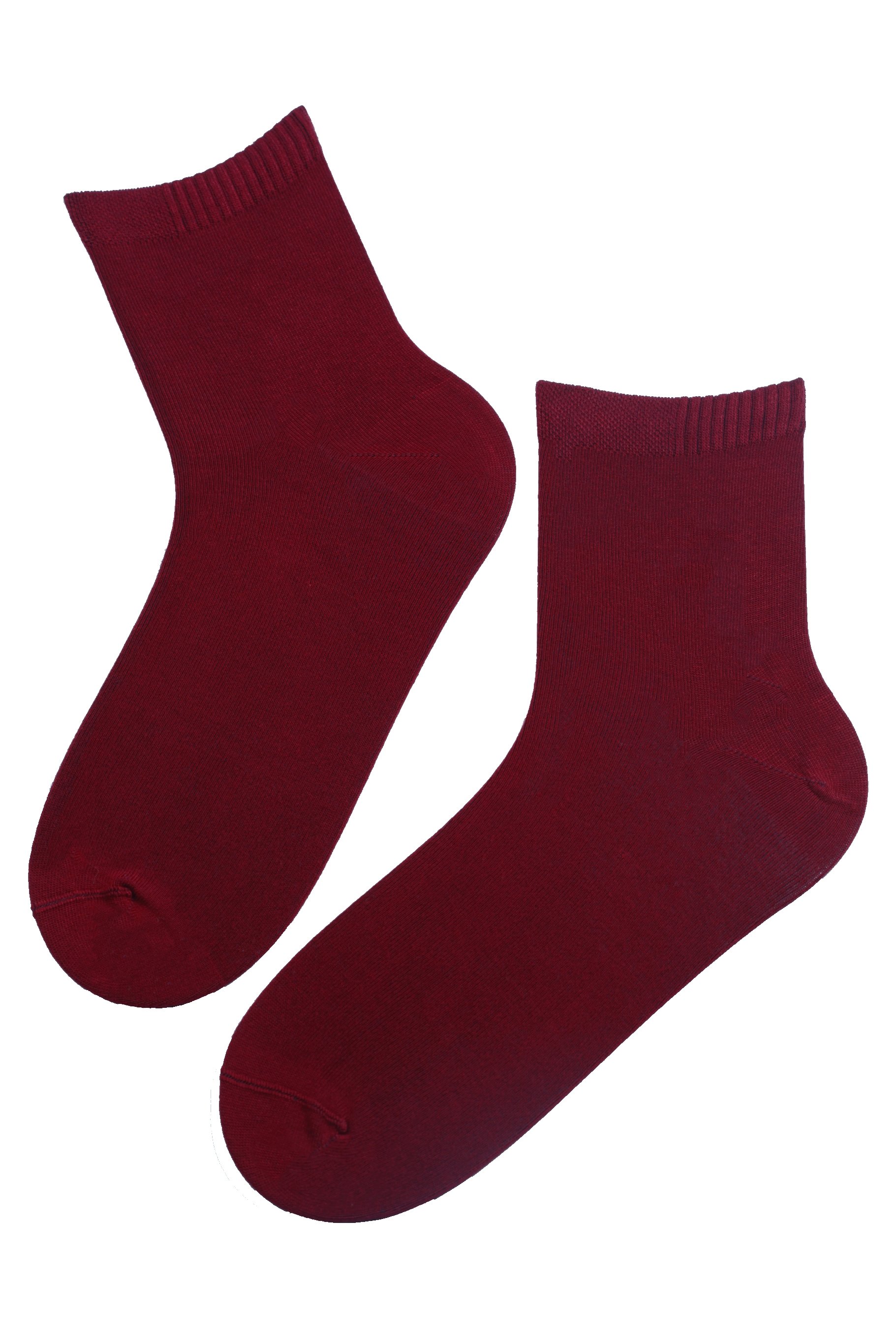 A pair of ALEX bordeaux viscose socks for men, showcasing their soft bamboo fiber and low-cut design.