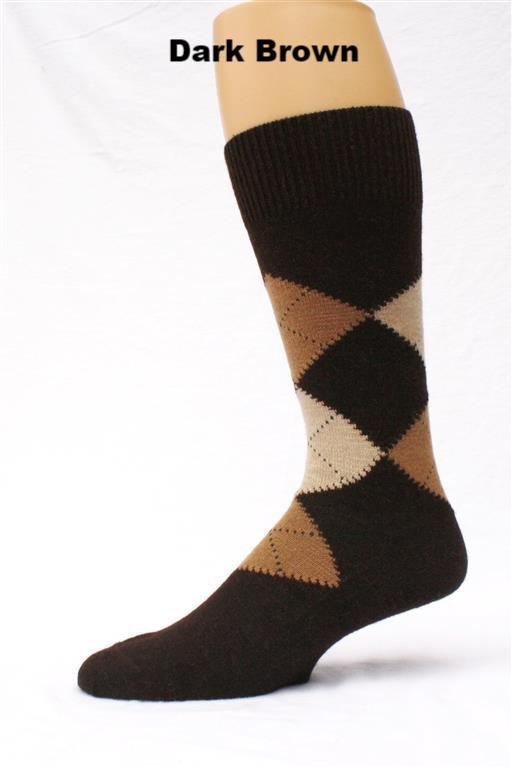 A pair of stylish Alpaca Argyle Socks featuring a classic argyle pattern, made from soft baby alpaca wool, suitable for golfers and casual wear.