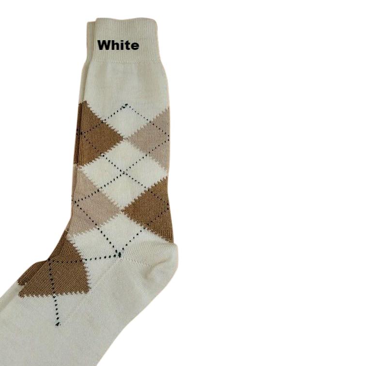 A pair of stylish Alpaca Argyle Socks featuring a classic argyle pattern, made from soft baby alpaca wool, suitable for golfers and casual wear.