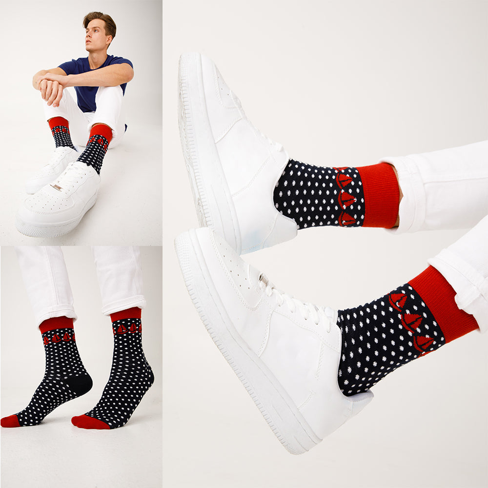 Anemoss Marine Collection Herren Socken Set in bunten Designs, bestehend aus drei Paar Socken aus natürlicher Baumwolle, ideal für jeden Anlass.