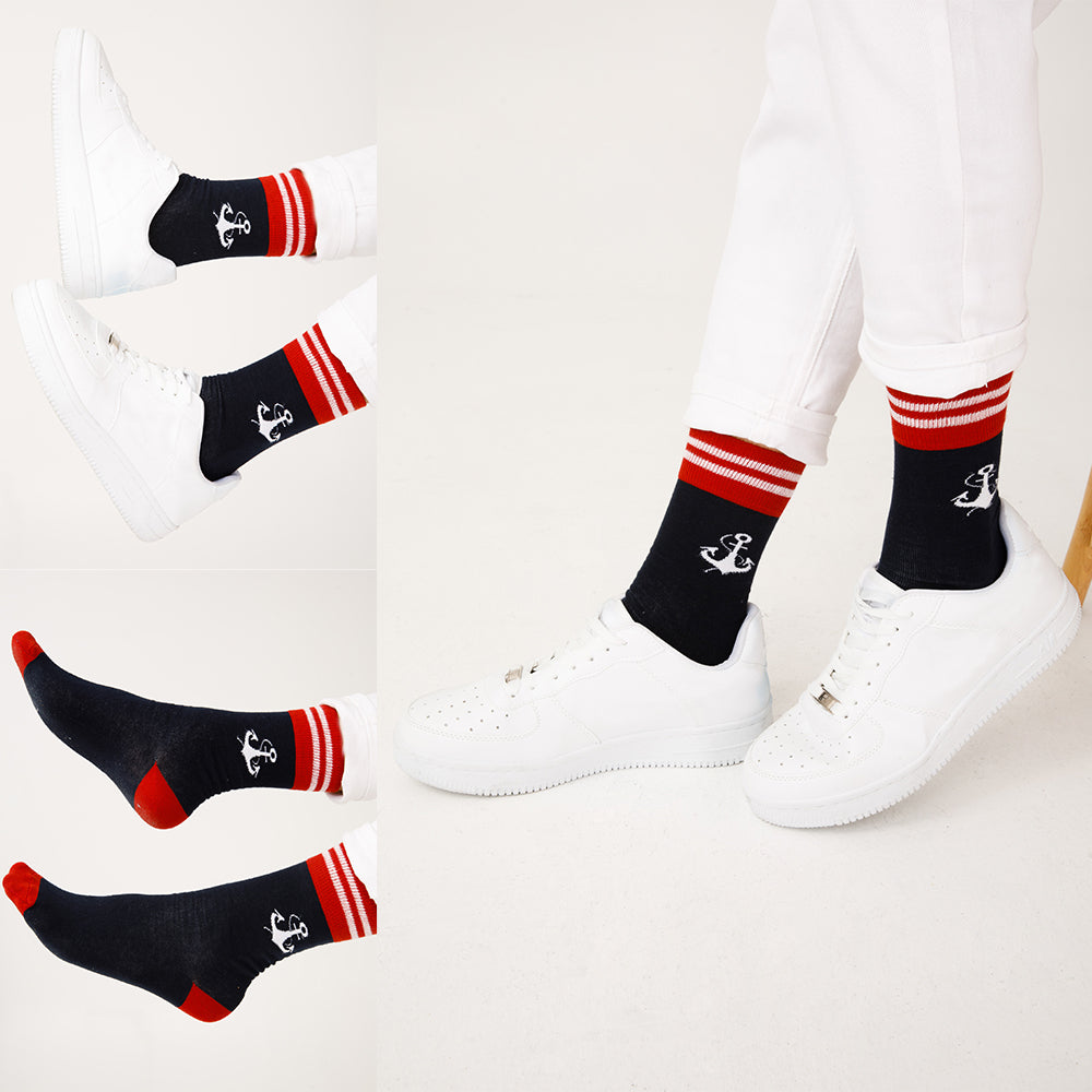 Anemoss Marine Collection Herren Socken Set in bunten Designs, bestehend aus drei Paar Socken aus natürlicher Baumwolle, ideal für jeden Anlass.