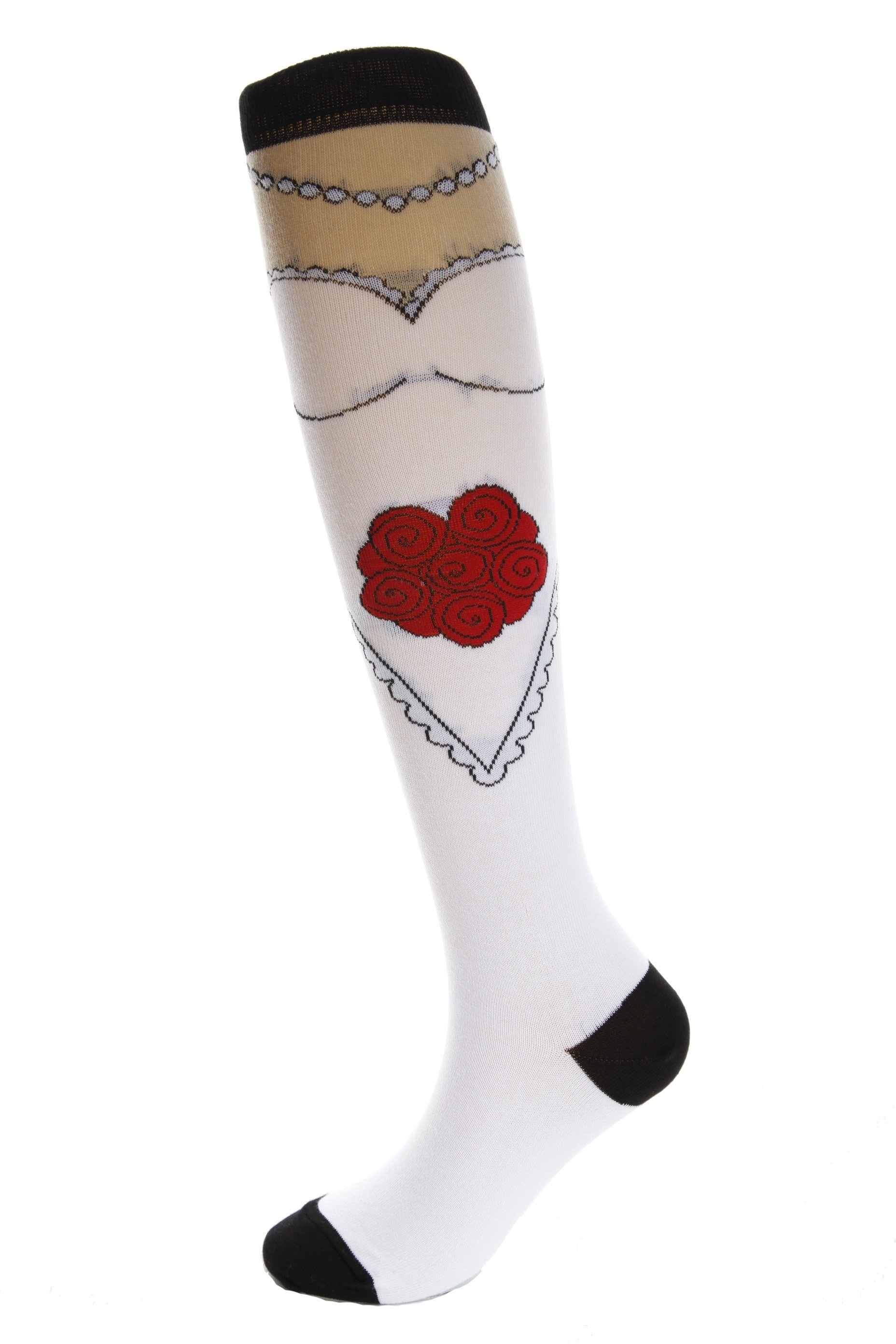 AVA women's knee-highs in white, made from soft cotton and lycra blend, perfect for special occasions and bridal gifts.