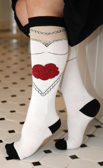 AVA women's knee-highs in white, made from soft cotton and lycra blend, perfect for special occasions and bridal gifts.