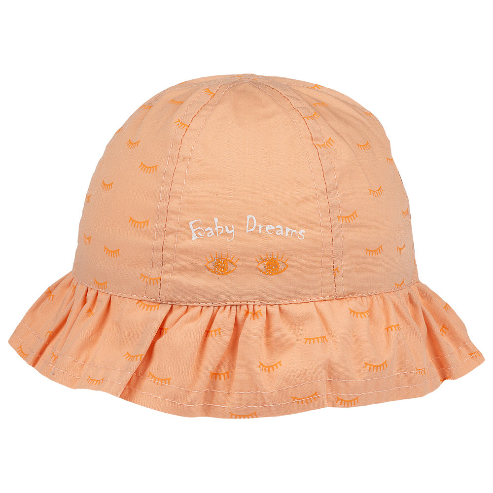 Baby Dreams Infant Girl Maxi Hat in yellow, made from soft and sustainable materials, designed for infants aged 0-18 months.