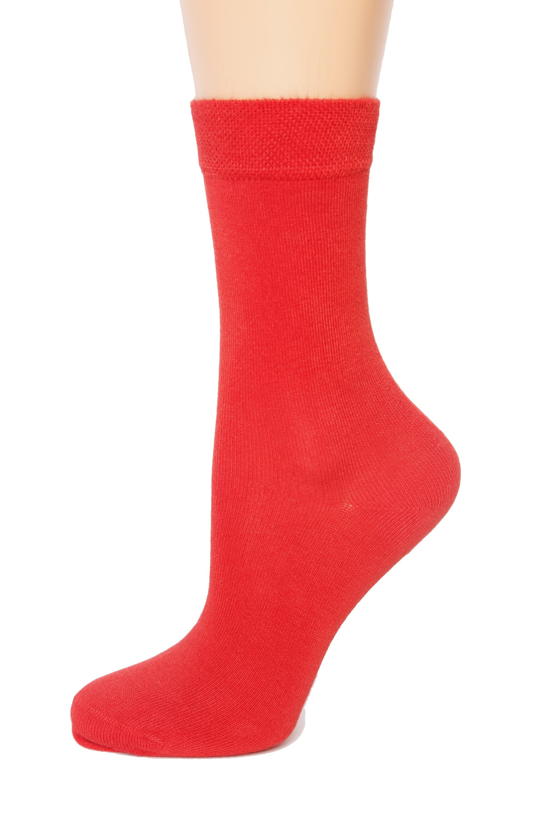 A pair of BAMBUS red socks made from soft viscose, showcasing their vibrant color and comfortable design.