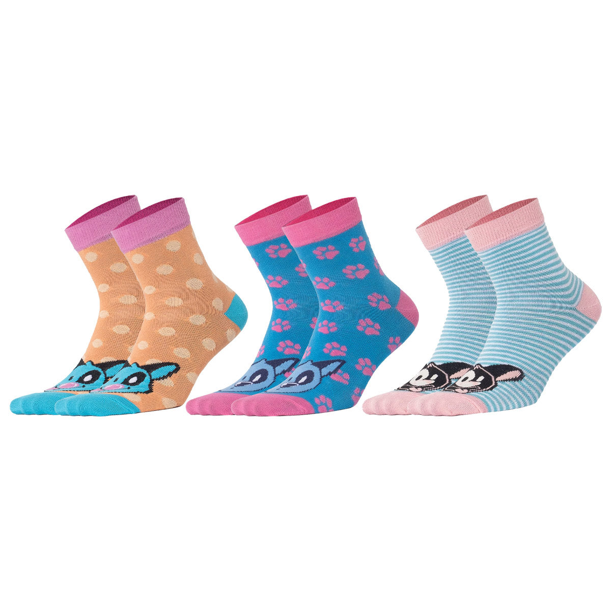 Biggdesign Dogs Damen Socken Set in bunten Farben, 5 Paar, Größe 36-40, ideal für jeden Anlass.